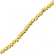 Perles &agrave; facettes 2mm rondes Dor&eacute; m&eacute;tallique