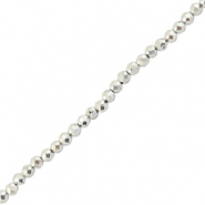 Perles &agrave; facettes 2mm rondes Argent&eacute; m&eacute;tallique