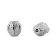 Perles en acier inox ovale Argent&eacute;