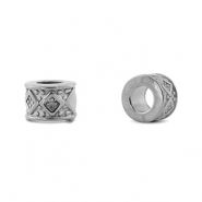 Perles en acier inox rondelles rhombe Argent&eacute;
