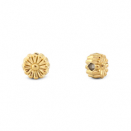 Perles en acier inox fleur Dor&eacute;
