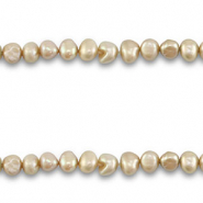 Perles d'eau douce nugget ovale Gris verd&acirc;tre clair