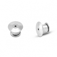 Appr&ecirc;ts en acier inox fermoir de s&eacute;curit&eacute; pour pin's Argent&eacute;