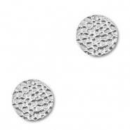 Breloques en acier Inox rond Argent&eacute;