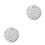 Breloques en acier Inox rond Argent&eacute;