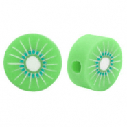 Perles en polym&egrave;re kiwi Vert