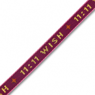 Ruban texte 11:11 Wish" Violet-dor&eacute;
