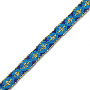 Ruban texte rond avec croix Bleu-dor&eacute;