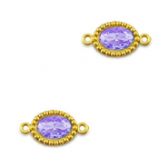 Connecteurs en acier Inox zirconium ovale Dor&eacute;-violet