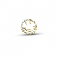 Broches smiley avec perles Dor&eacute;