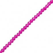 Perles &agrave; facettes 3x2mm disque Heishi Rose fuchsia