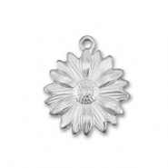 Breloques en acier Inox fleur Argent&eacute;