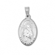 Breloques en acier Inox ovale "Saint Joseph" Argent&eacute;