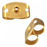 Boucles d'oreilles fermoir poussoir en m&eacute;tal DQ Dor&eacute; (sans nickel)