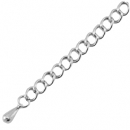 Cha&icirc;nette d'extension en m&eacute;tal DQ Argent&eacute; antique (sans nickel)