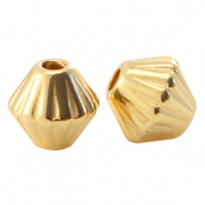 Perles en m&eacute;tal DQ c&ocirc;ne Dor&eacute; (sans nickel)