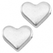 Perles en m&eacute;tal DQ c&oelig;ur Argent&eacute; antique (sans nickel)
