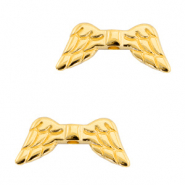 Perles en m&eacute;tal DQ ailes d&rsquo;anges Dor&eacute; (sans nickel)