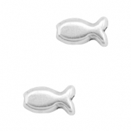 Perles en m&eacute;tal DQ poisson Argent&eacute; antique (sans nickel)