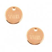 Breloques en m&eacute;tal DQ "si&eacute;toiles"12mm Dor&eacute; ros&eacute; (sans nickel)