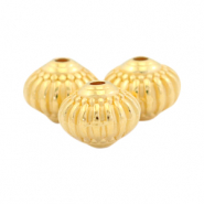 Perles en m&eacute;tal DQ d&eacute;co 8x7mm Dor&eacute; (sans nickel)