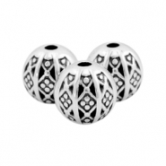 Perles en m&eacute;tal DQ balle boh&egrave;me 8mm Argent&eacute; antique (sans nickel)