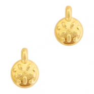 Breloques en m&eacute;tal DQ fleur Dor&eacute; (sans nickel)