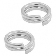 Appr&ecirc;ts en m&eacute;tal DQ anneau double 5mm Argent&eacute; antique (sans nickel)