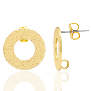 Appr&ecirc;ts en m&eacute;tal DQ puce d'oreille rond avec anneau Dor&eacute; (sans nickel)