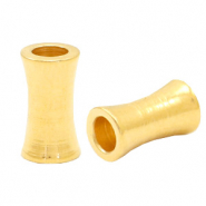 Perles en m&eacute;tal DQ tube Dor&eacute; (sans nickel)