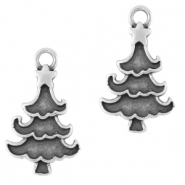 Breloques en métal DQ sapin de Noël Argenté antique (sans nickel)