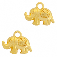 Breloques en métal DQ éléphant & Ohm Doré (sans nickel)