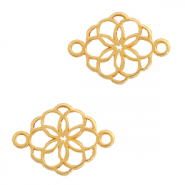 Breloques en m&eacute;tal DQ connecteur fleur Dor&eacute; (sans nickel)