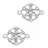 Breloques en m&eacute;tal DQ connecteur fleur Argent&eacute; antique (sans nickel)
