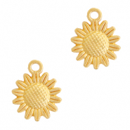 Breloques en m&eacute;tal DQ tournesol 15mm Dor&eacute; (sans nickel)