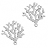 Breloques en métal DQ corail Argenté antique (sans nickel)