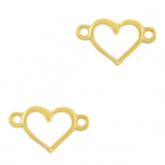 Breloques en m&eacute;tal DQ connecteur coeur Dor&eacute; (sans nickel)