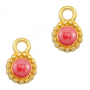 Breloques en m&eacute;tal DQ Rose corail nacr&eacute;-dor&eacute; (sans nickel)