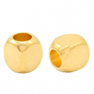 Perles en m&eacute;tal DQ cube 2mm Dor&eacute; (sans nickel)