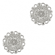 Breloques en m&eacute;tal DQ connecteur fleur Argent&eacute; antique (sans nickel)