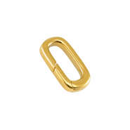 Appr&ecirc;ts en m&eacute;tal DQ porte-cl&eacute;s ovale 18mm Dor&eacute; (sans nickel)