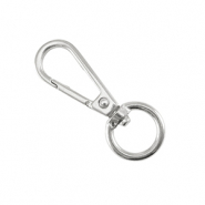 Appr&ecirc;ts en m&eacute;tal DQ porte-cl&eacute;s 40mm Argent&eacute; antique (sans nickel)