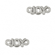 Breloques en m&eacute;tal DQ connecteur "JOY" Argent&eacute; antique (sans nickel)