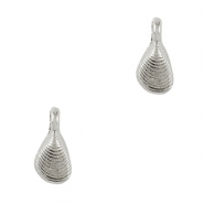 Breloques en m&eacute;tal DQ coquillage Argent&eacute; antique (sans nickel)