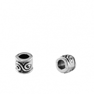 Perles en m&eacute;tal DQ tubes Argent&eacute; antique (sans nickel)