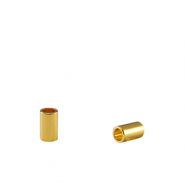 Perles en m&eacute;tal DQ tubes Dor&eacute; (sans nickel)