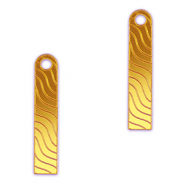 Pendentifs accroche-regard barre vague Jaune m&eacute;tallique