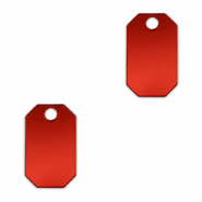 Pendentifs accroche-regard octogone Rouge m&eacute;tallique
