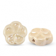 Perles en c&eacute;ramique fleur Beige