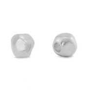 Perles en m&eacute;tal DQ cube Argent&eacute; antique (sans nickel)